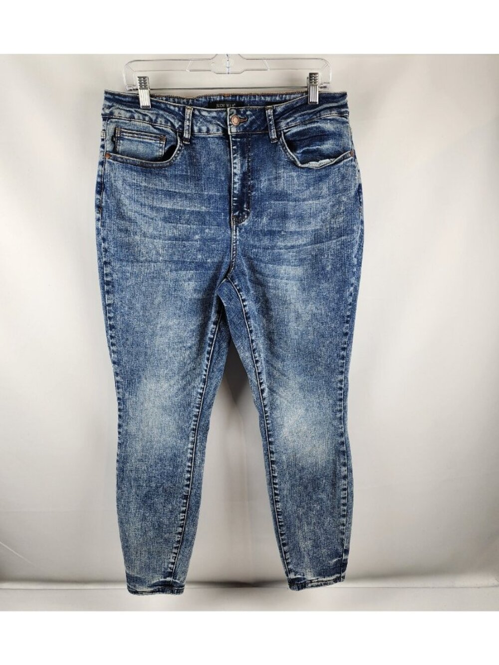 Judy Blue Jeans Womens Plus 16W Blue Skinny Fit Acid Wash Denim (34x27) JB88158